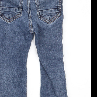 Brand and care label for Next Baby Blue Denim Capri Jeans, size 9, Months