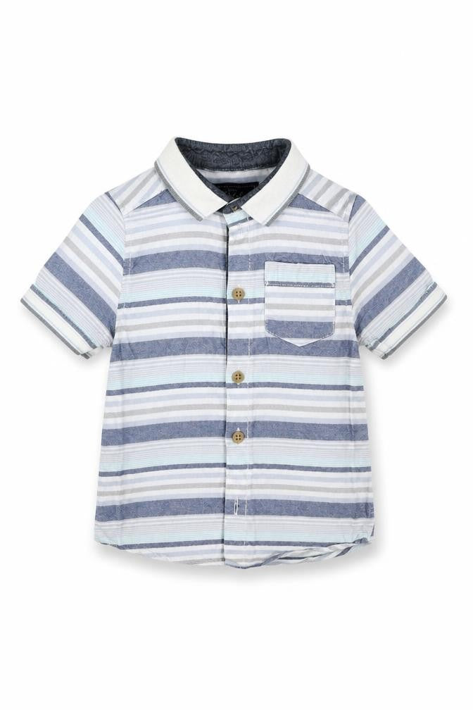 Primark Boys White Striped  Basic Button-Up Size 2-3 Years