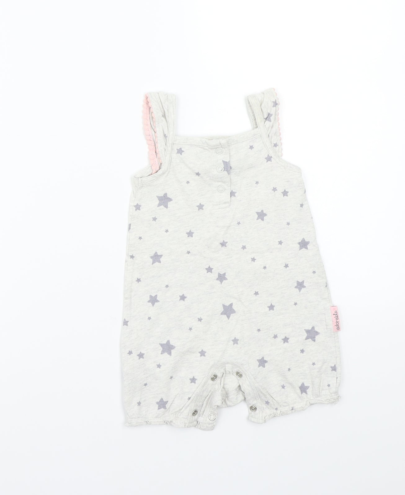George Girls Grey   Babygrow One-Piece Size 0-3 Months