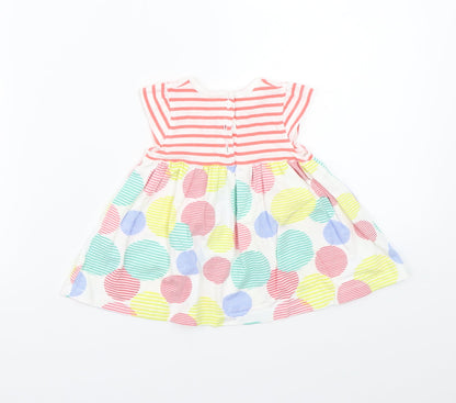 Back view of Mothercare girls’ white striped basic t-shirt, size 3-6, months