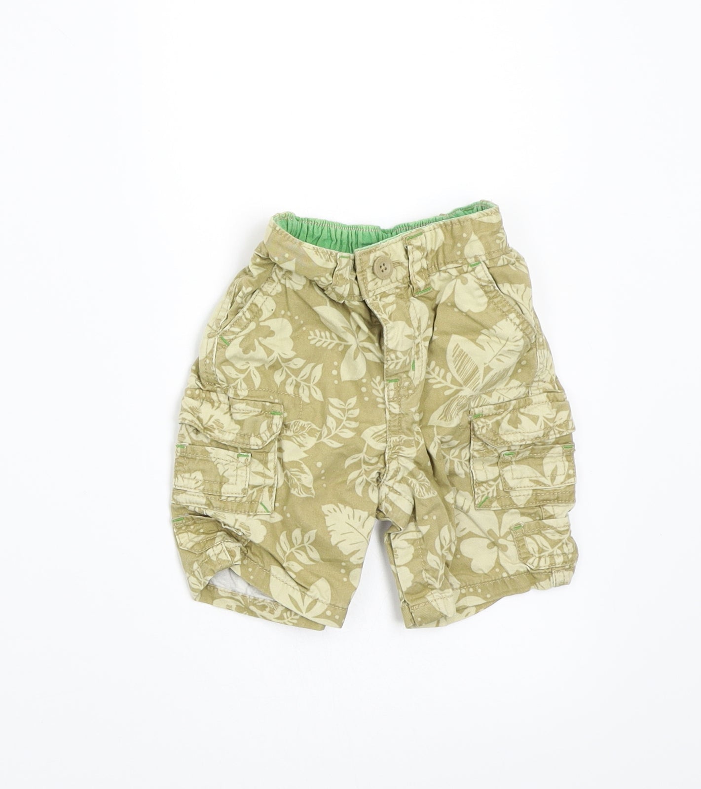 Gap Boys Green Floral  Cropped Trousers Size 3-6 Months