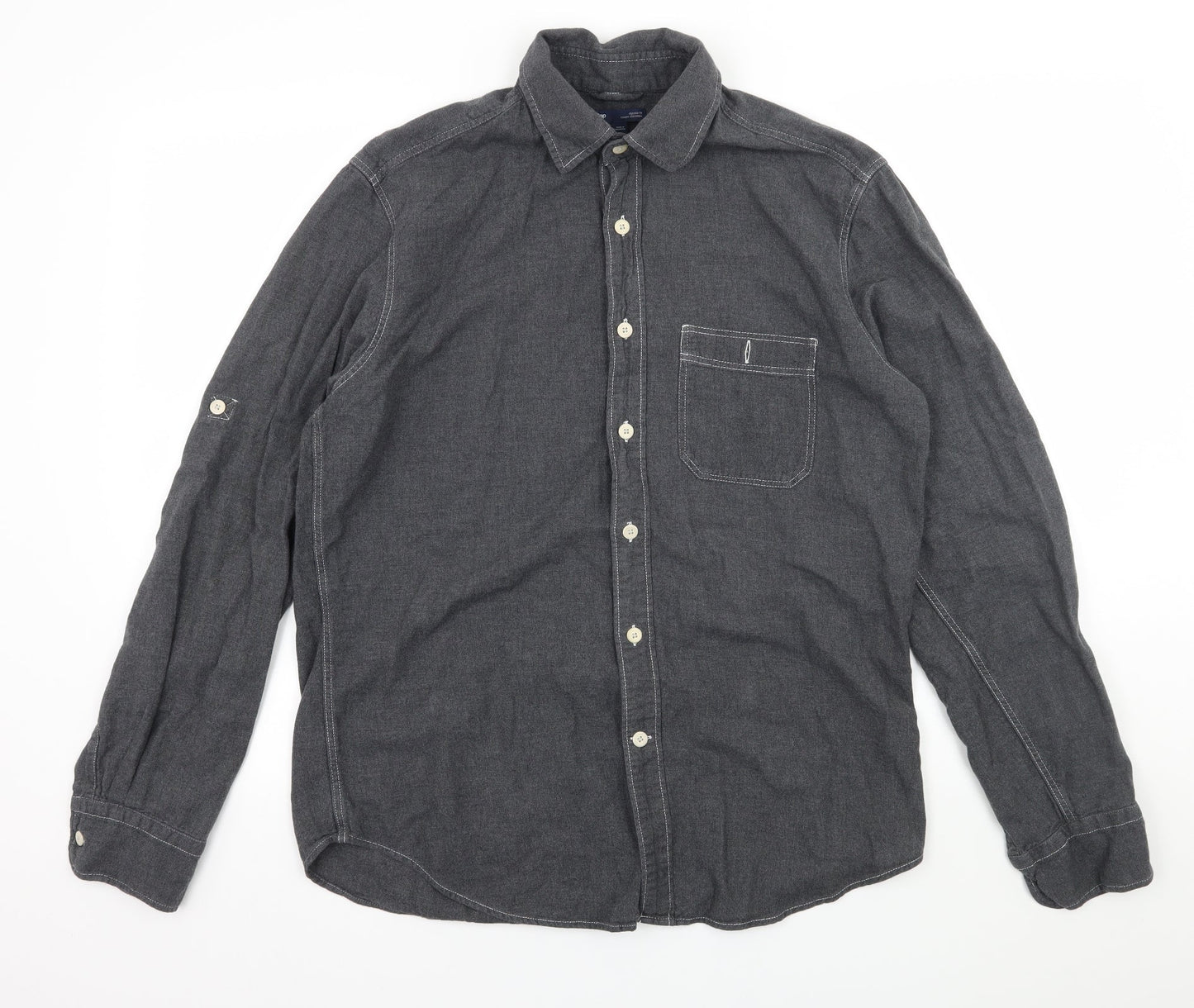 Gap Mens Grey    Button-Up Size M