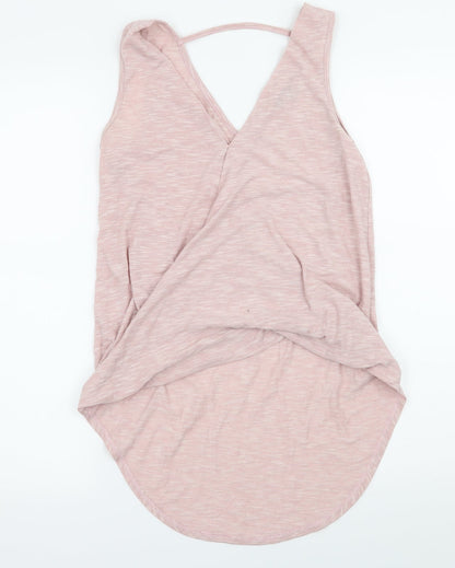 Front view of Atmosphere women’s pink jersey basic tank, size UK 6