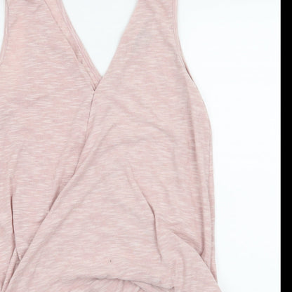 Close-up detail of Atmosphere women’s pink jersey basic tank, size UK 6