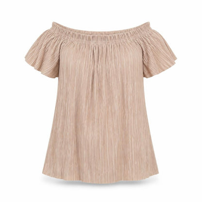 Boohoo Womens Pink  Satin Basic Blouse Size L  - Fine Pleated