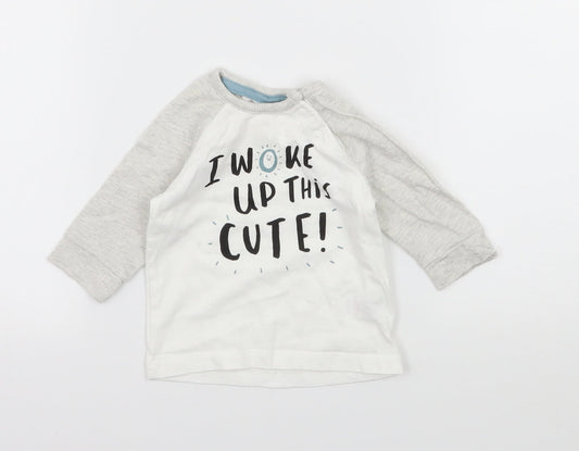 George Baby White  Jersey Basic T-Shirt Size 0-3 Months  - I Woke up Like this