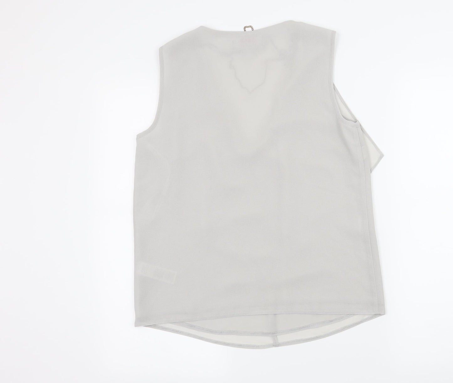 Dorothy Perkins Womens Grey   Basic Tank Size 10  - Chain Detail