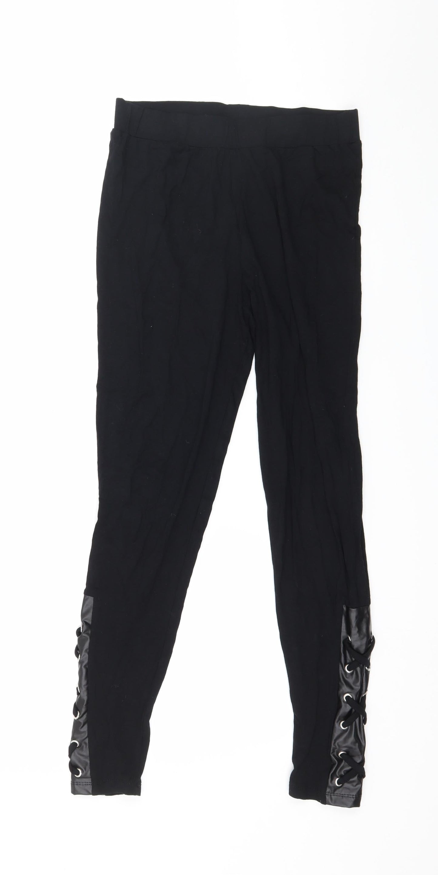 Select Womens Black  Jersey Capri Leggings Size 8 L26 in