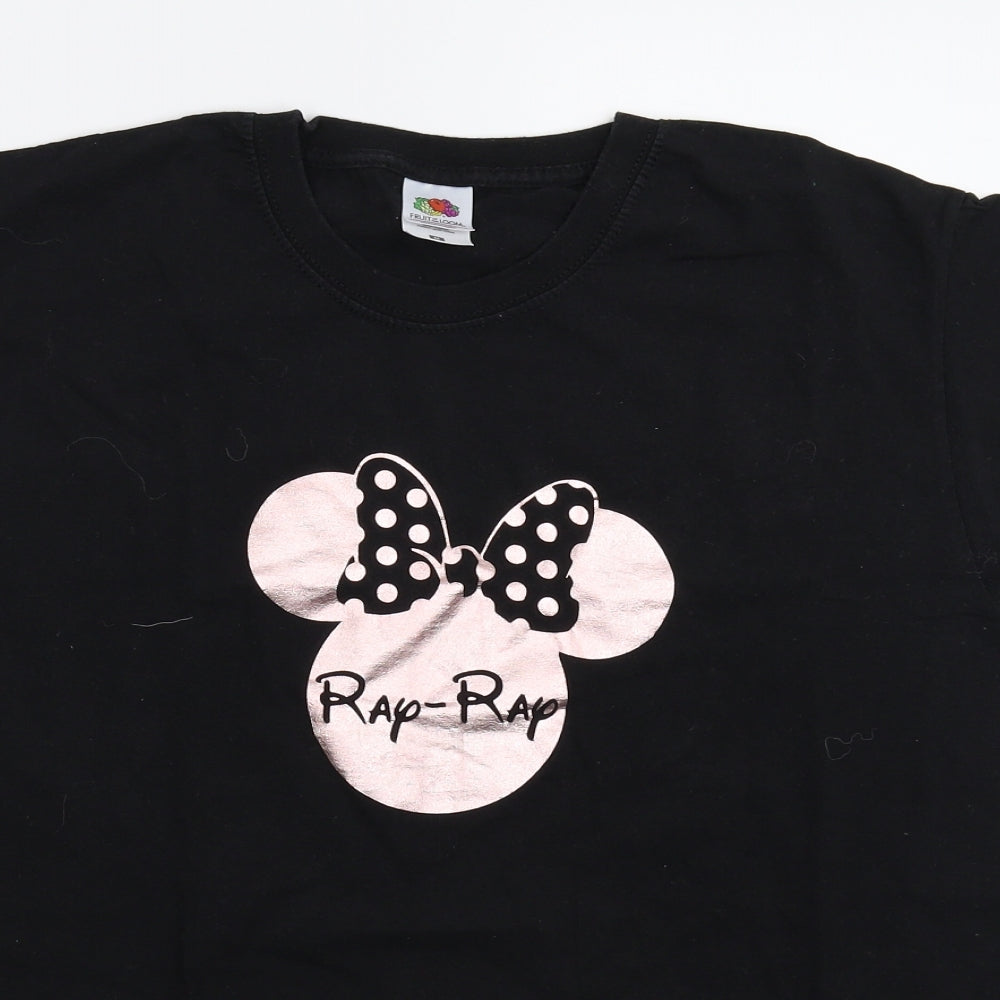 Fruit of the Loom Womens Black   Basic T-Shirt Size M  - Oversized