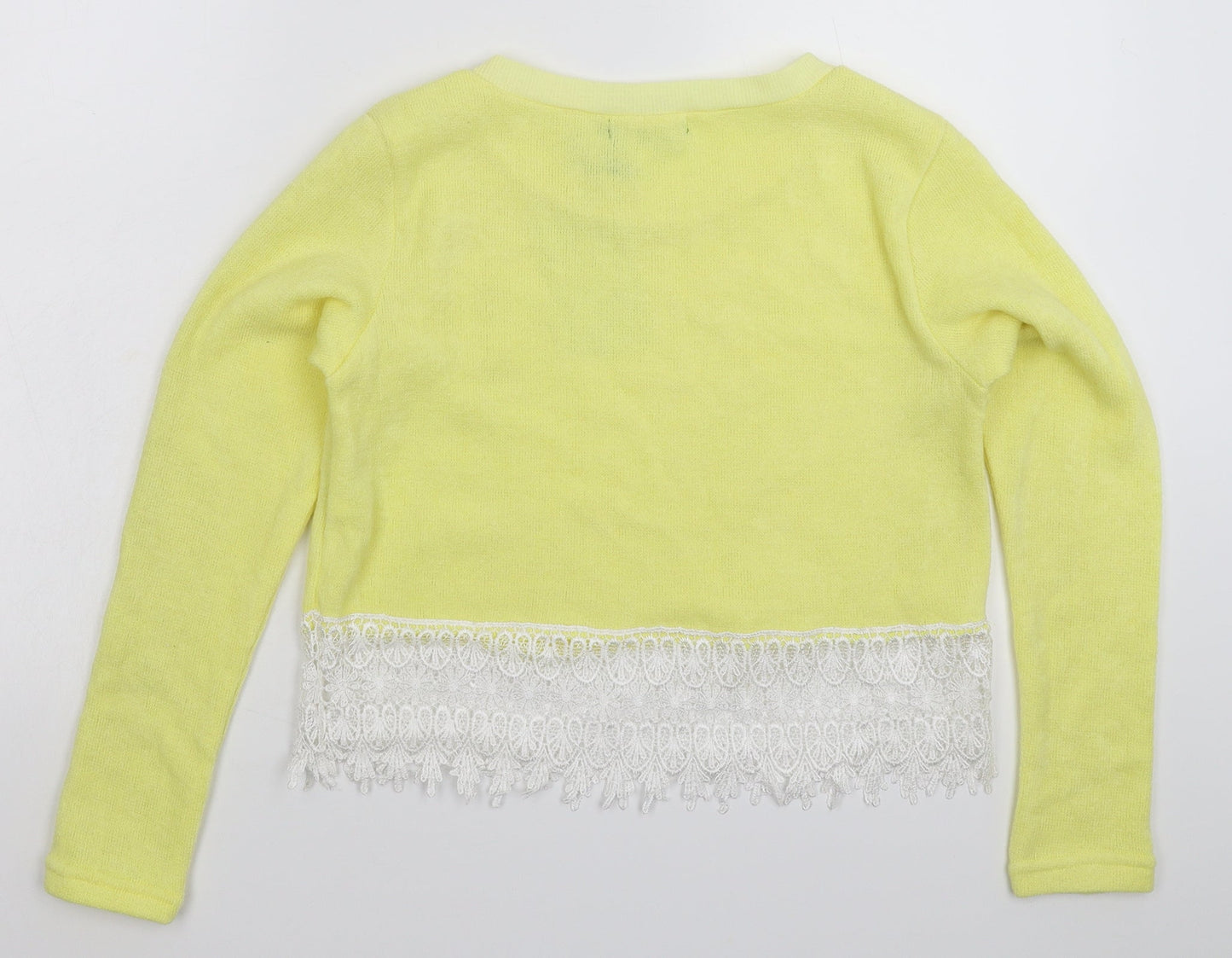 Missguided Womens Yellow  Knit Pullover Jumper Size M