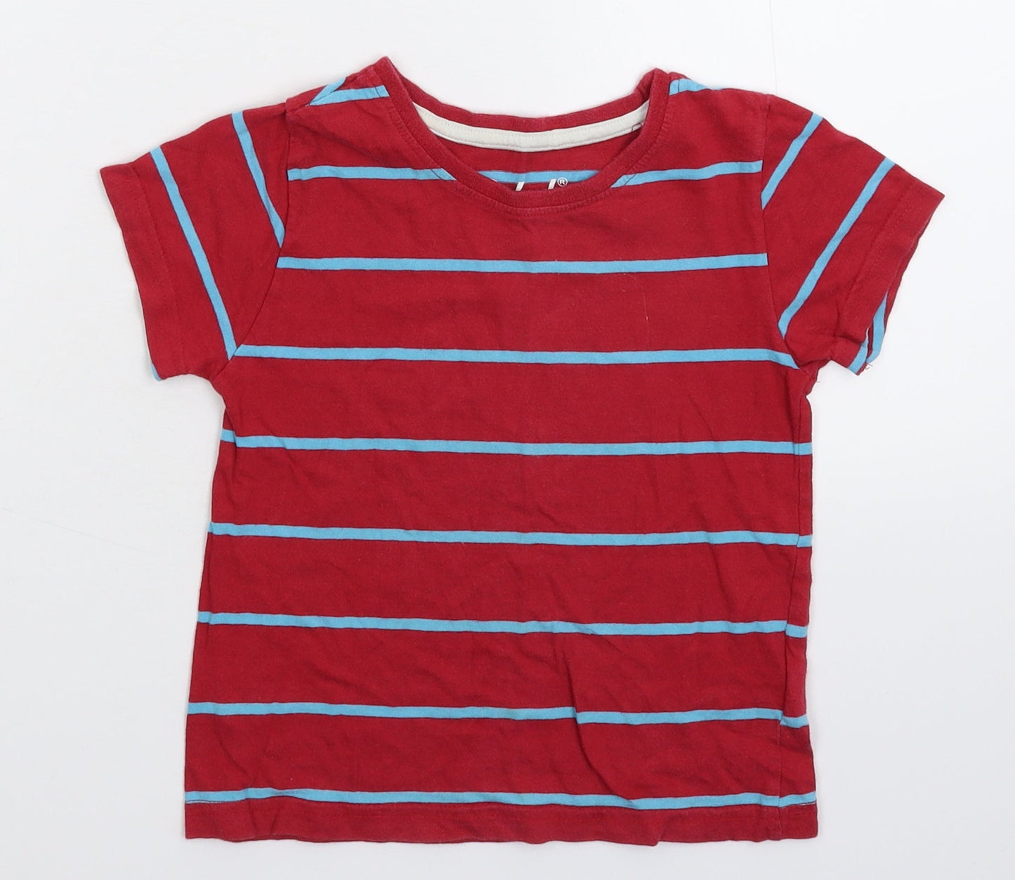 Rebel Boys Red Striped  Basic T-Shirt Size 3-4 Years