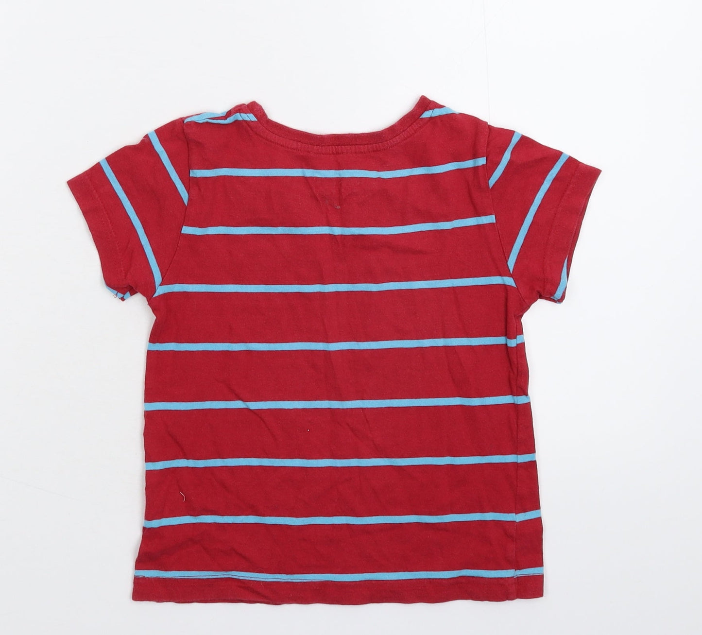 Rebel Boys Red Striped  Basic T-Shirt Size 3-4 Years