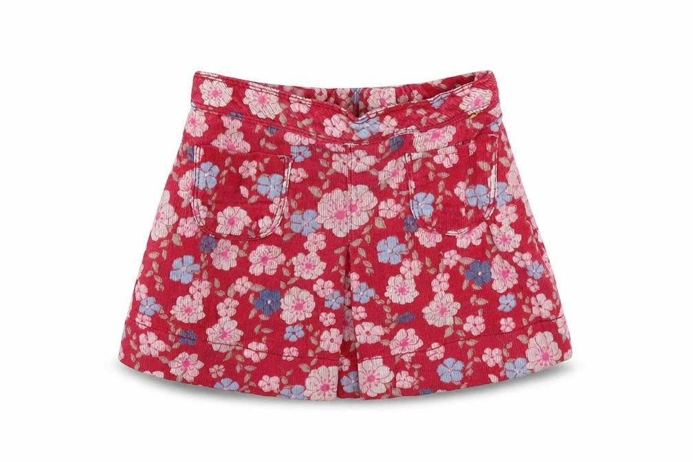 John Lewis Girls Pink Floral Corduroy A-Line Skirt Size 2 Years