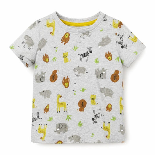 Front view of Primark Baby Grey Basic T-Shirt, size 12-18, Months