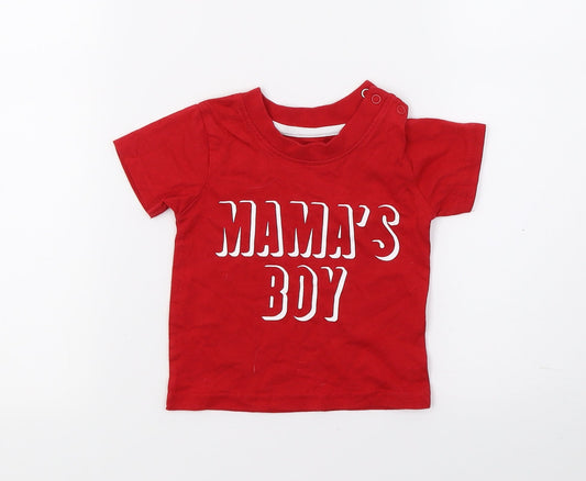 Primark Boys Red   Basic T-Shirt Size 3-6 Months  - Mamma's Boy
