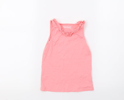 Additional front view of Nutmeg girls’ red basic tank, size 3, years