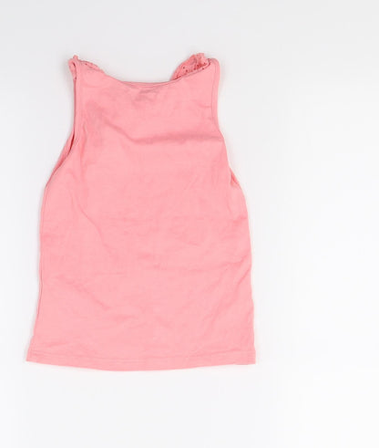 Back view of Nutmeg girls’ red basic tank, size 3, years