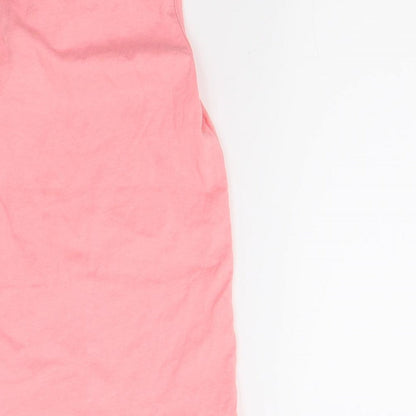 Brand and care label for Nutmeg girls’ red basic tank, size 3, years