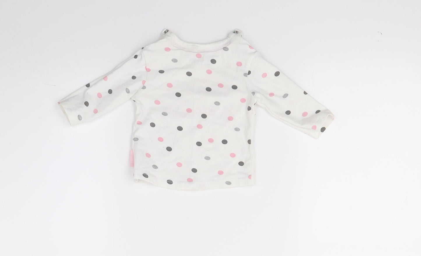 Quapi Girls White Polka Dot  Pullover Jumper Size 0-3 Months  - hello beautiful