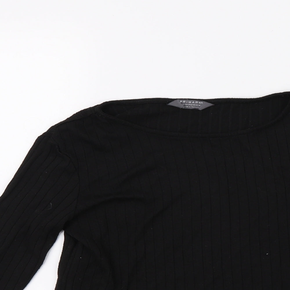 Primark Girls Black  Jersey Pullover Jumper Size 13 Years