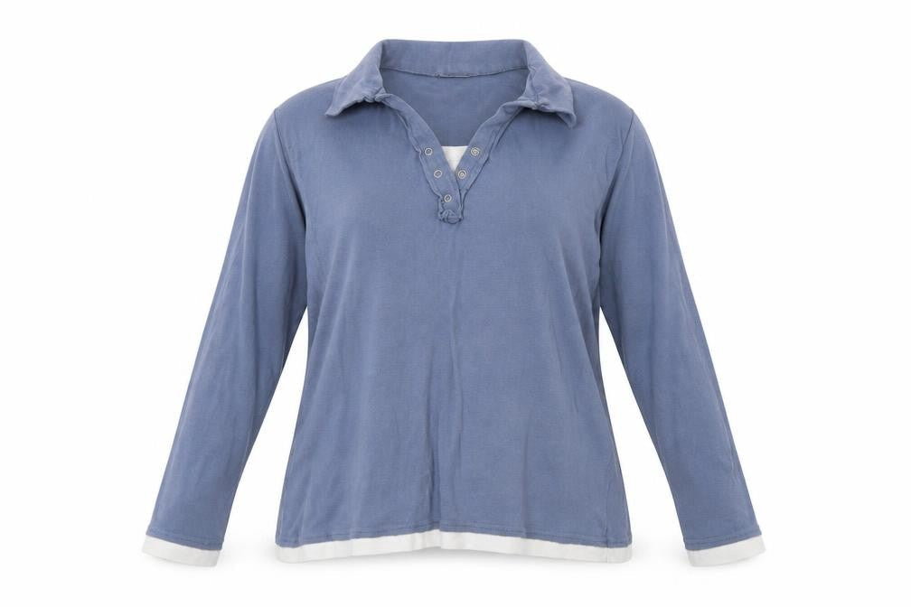 Cherokee Womens Blue   Henley Sweatshirt Size 16