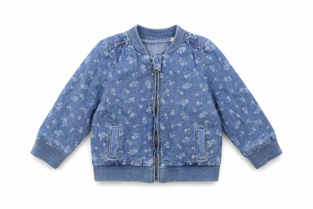 TU Baby Blue Floral  Jacket Coat Size 3-6 Months