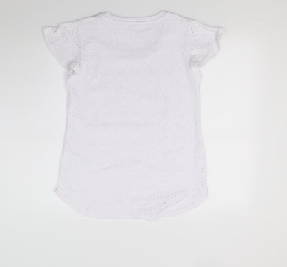 Back view of Live girls’ white basic t-shirt, size XS