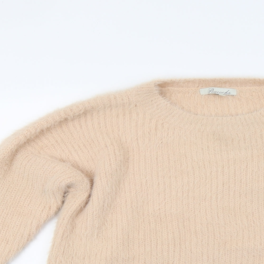 Peacocks Womens Beige  Knit Pullover Jumper Size S