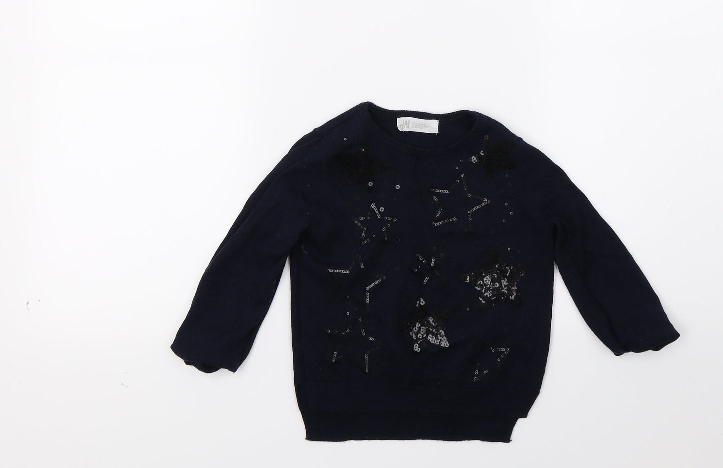 H&M Boys Blue  Knit Pullover Jumper Size 2 Years