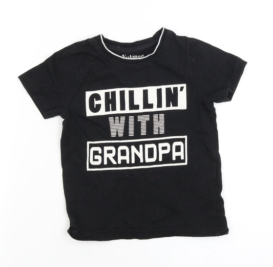 Nutmeg Boys Black   Basic T-Shirt Size 2 Years