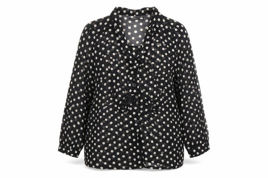 Atmosphere Womens Black Polka Dot  Basic Blouse Size 10