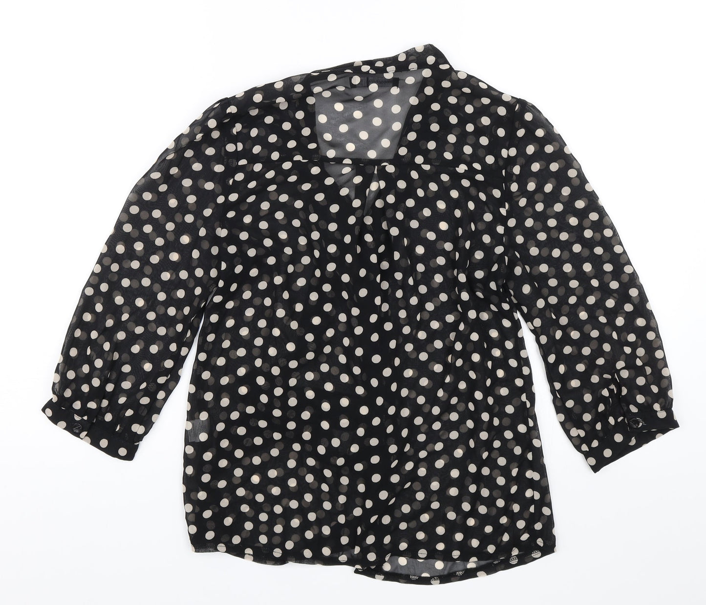 Atmosphere Womens Black Polka Dot  Basic Blouse Size 10