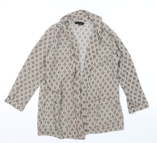 New Look Womens Brown Geometric  Jacket  Size 6