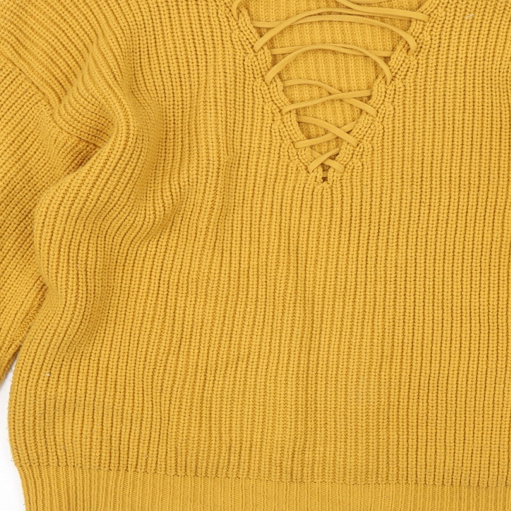 New Look Womens Yellow   Pullover Jumper Size M