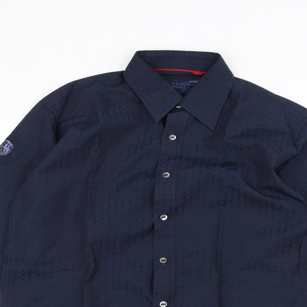 Derby Mens Blue    Dress Shirt Size S