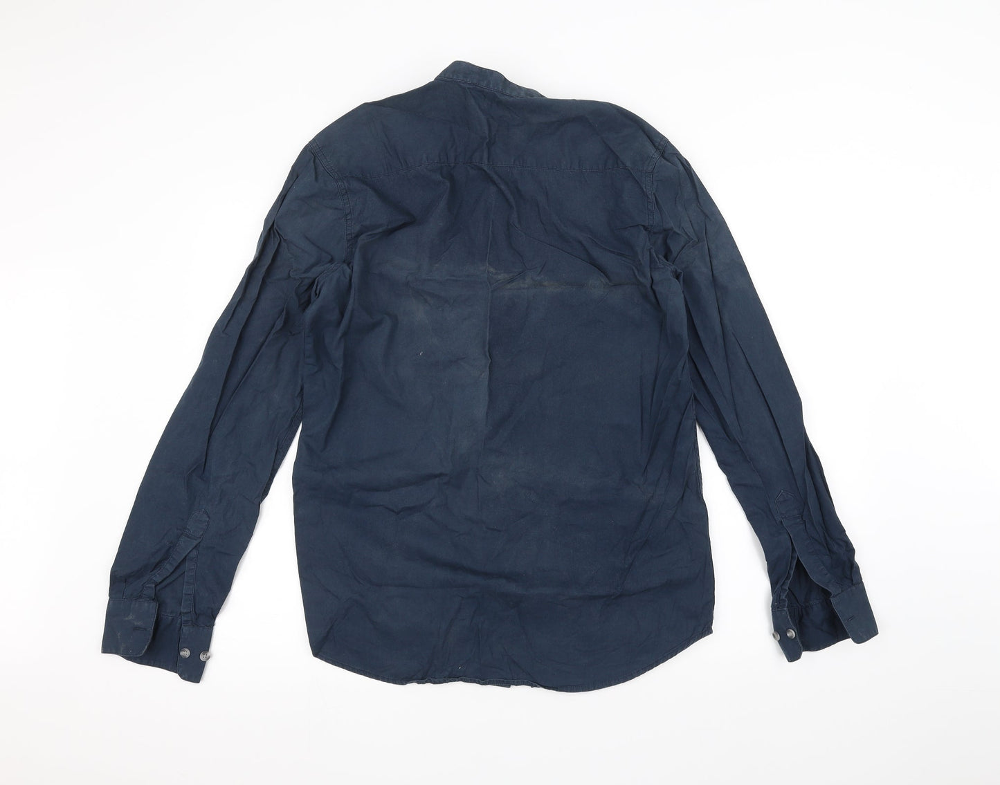 Cotton World Mens Blue    Dress Shirt Size S