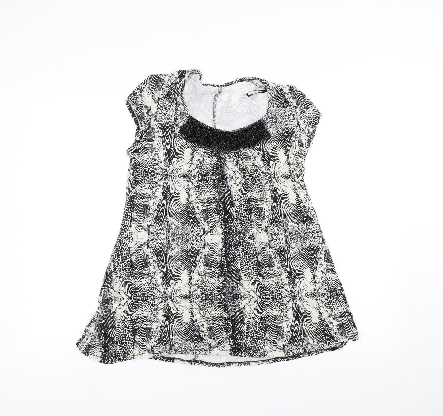 debinhams Womens White Floral  Basic Blouse Size 14
