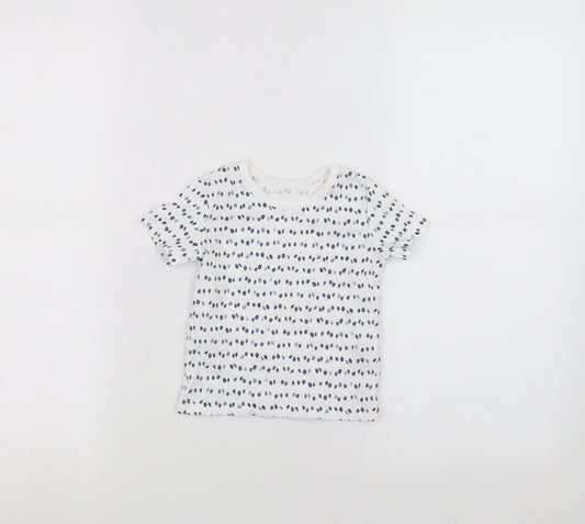 George Baby White Polka Dot  Basic T-Shirt Size 3-6 Months