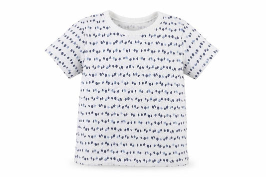 Front view of George Baby White Polka Dot Basic T-Shirt, size 3-6, Months