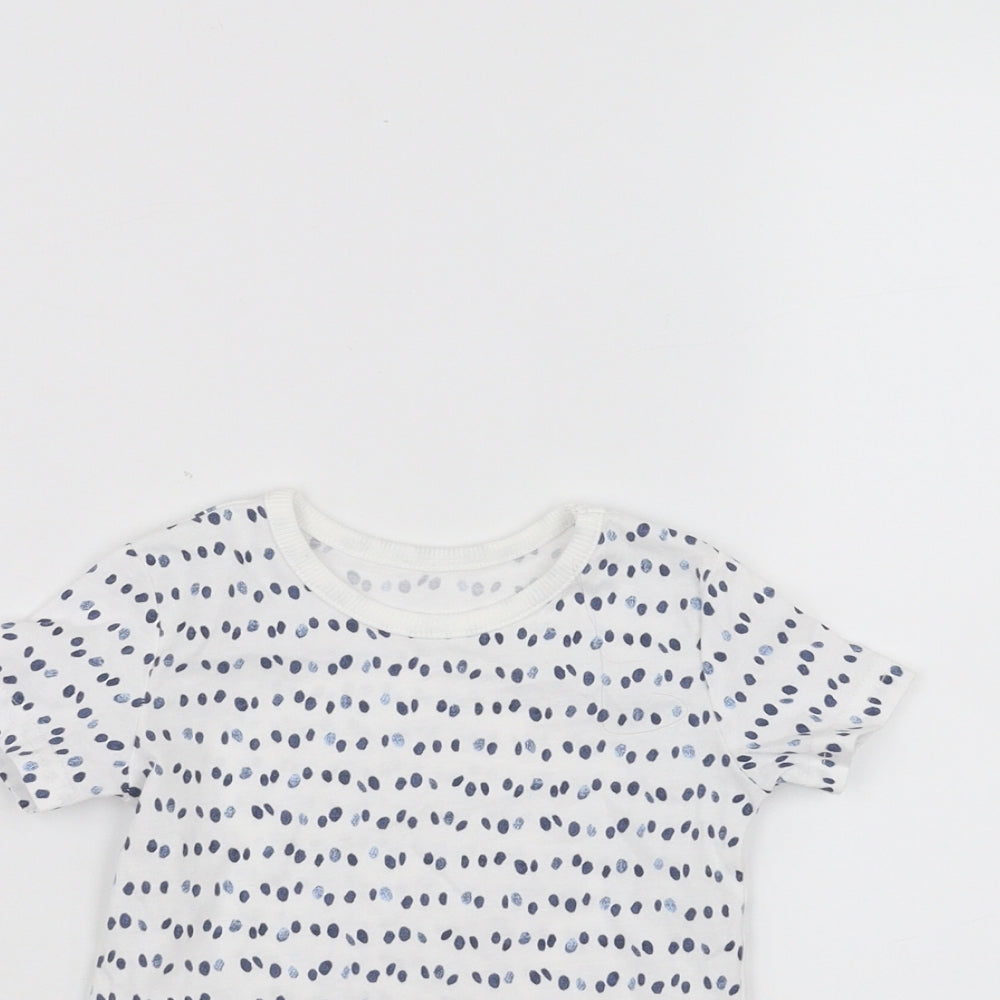 George Baby White Polka Dot  Basic T-Shirt Size 3-6 Months