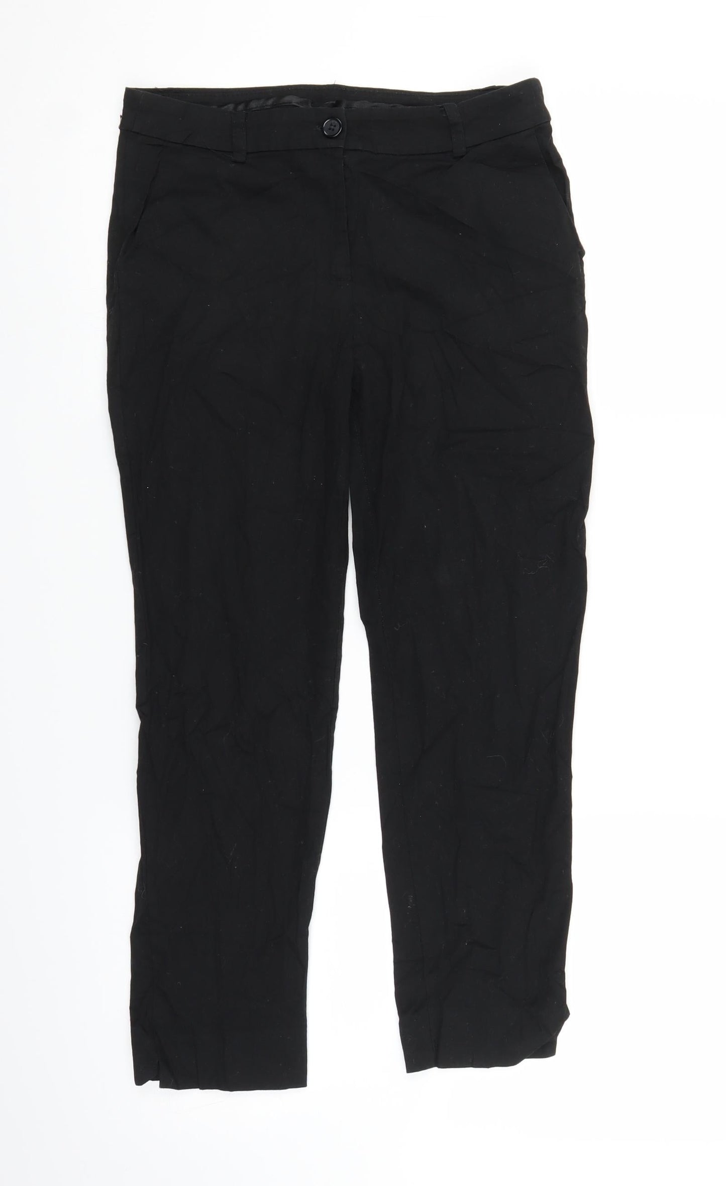 Preworn Womens Black   Trousers  Size 28 in L23 in