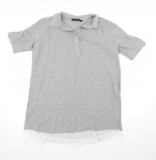 Zara Womens Grey   Basic Polo Size L