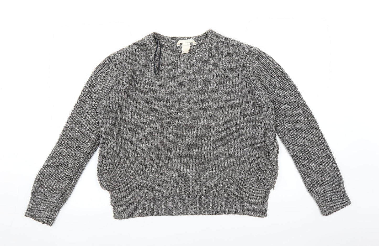 H&M Womens Grey  Knit Pullover Jumper Size M