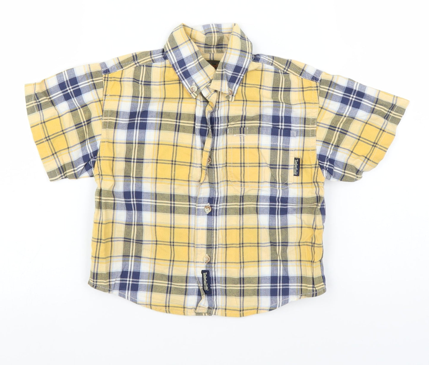 Timberland Boys Yellow Plaid  Basic Button-Up Size 18-24 Months