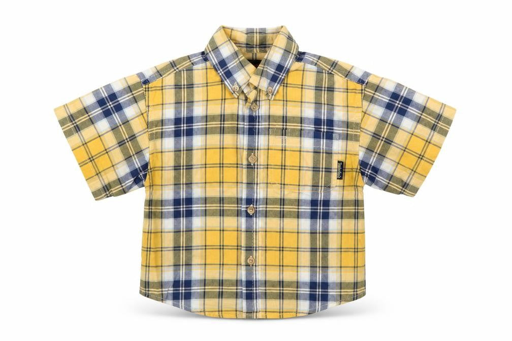 Timberland Boys Yellow Plaid  Basic Button-Up Size 18-24 Months