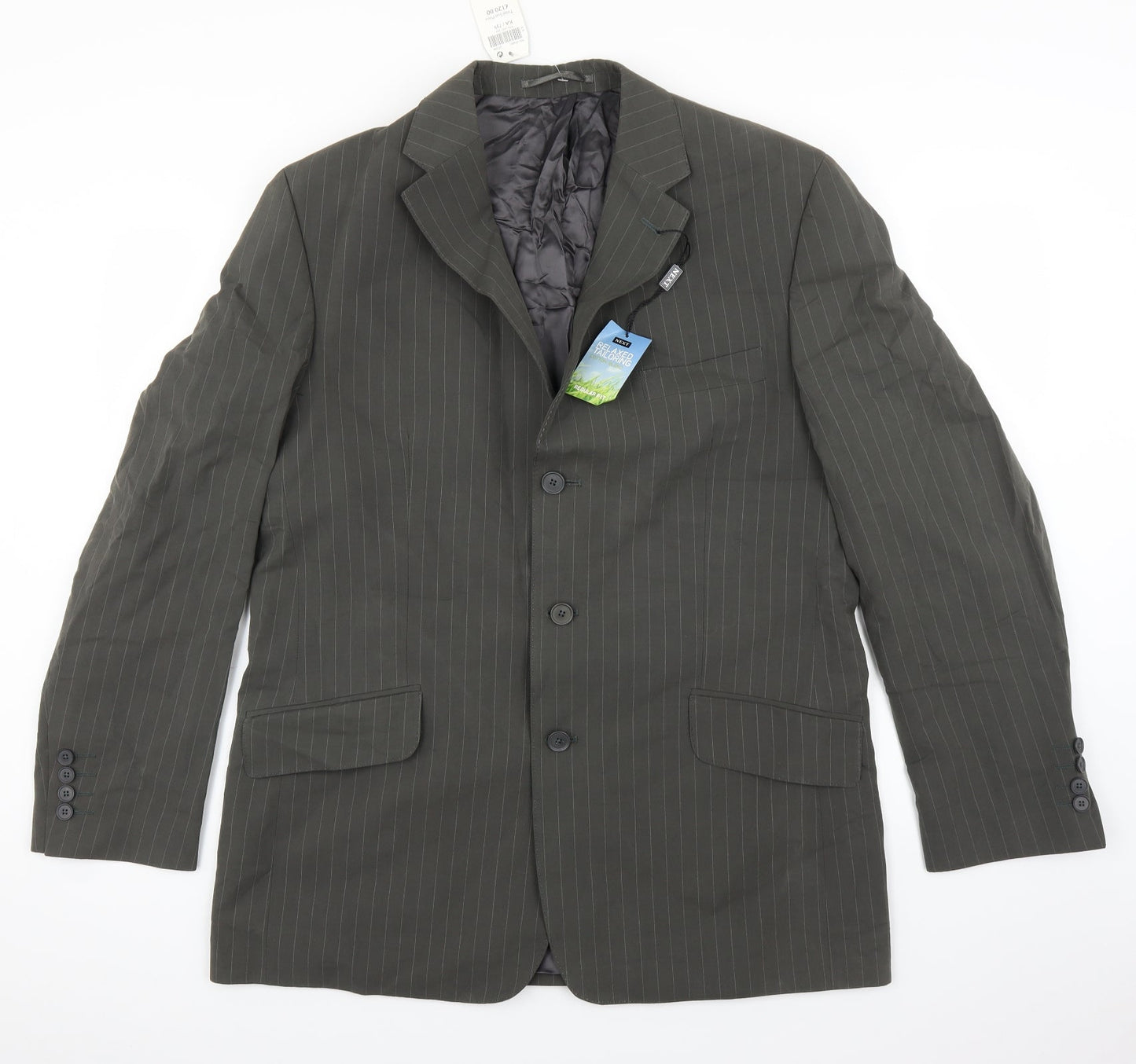 NEXT Mens Green Striped  Jacket Suit Jacket Size 42