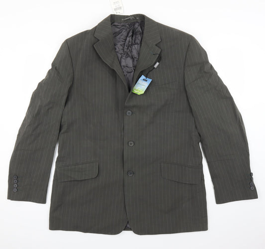 NEXT Mens Green Striped  Jacket Suit Jacket Size 42