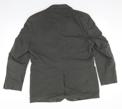 Next Mens Green Striped  Jacket Suit Jacket Size 42