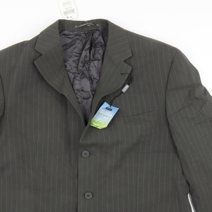 Next Mens Green Striped  Jacket Suit Jacket Size 42