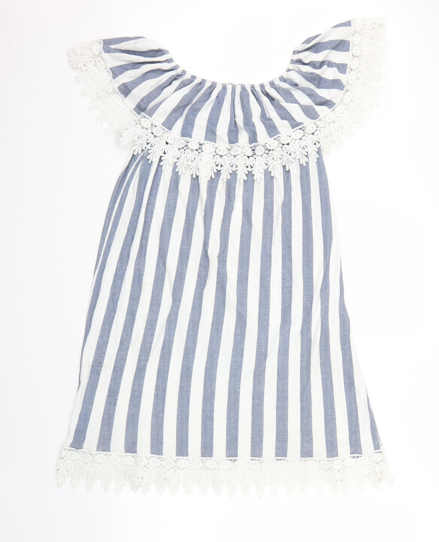 Preworn Womens White Striped  A-Line  One Size